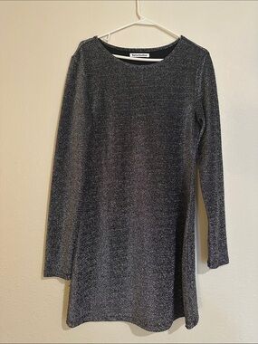 Reformation Silver Metallic Long-Sleeve Dress